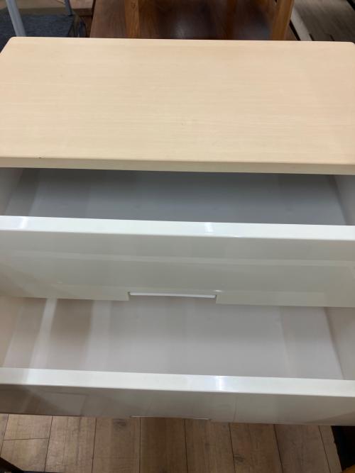 FITS (フィッツ) ウッドトップチェスト 106 アイボリー×ナチュラル