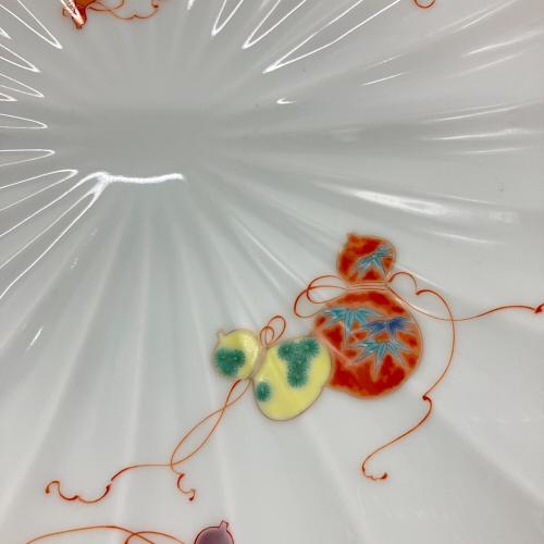 深川製磁 (フカガワセイジ) 菊割鉢 花ひょうたん