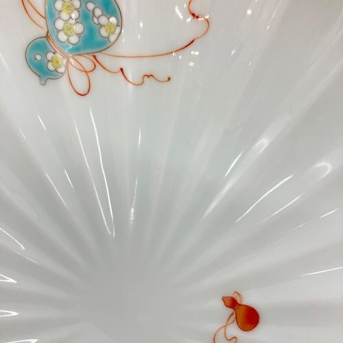 深川製磁 (フカガワセイジ) 菊割鉢 花ひょうたん