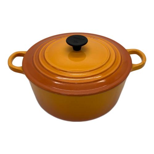 LE CREUSET (ルクルーゼ) 両手鍋 SIZE 22cm オレンジ ココット・ロンド