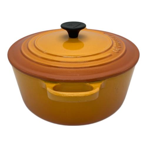 LE CREUSET (ルクルーゼ) 両手鍋 SIZE 22cm オレンジ ココット・ロンド