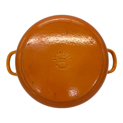 LE CREUSET (ルクルーゼ) 両手鍋 SIZE 22cm オレンジ ココット・ロンド