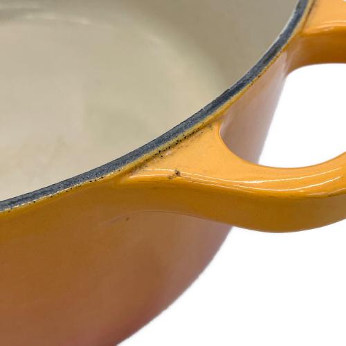 LE CREUSET (ルクルーゼ) 両手鍋 SIZE 22cm オレンジ ココット・ロンド