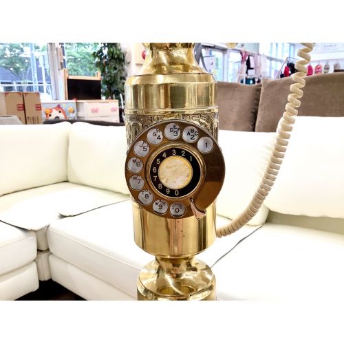 レトロジャンク置物　ダイヤル一体型スタンド電話機 シノワズリ調 レトロジャンク置物 ダイヤル一体型スタンド電話機 シノワズリ調