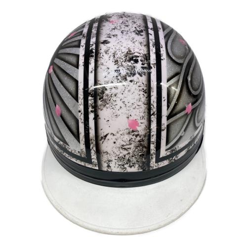 バイク用ヘルメット 白黒ラップ富士日章ファイヤー PSCマーク(バイク用ヘルメット)有