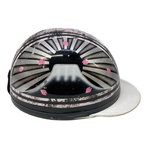 バイク用ヘルメット 白黒ラップ富士日章ファイヤー PSCマーク(バイク用ヘルメット)有