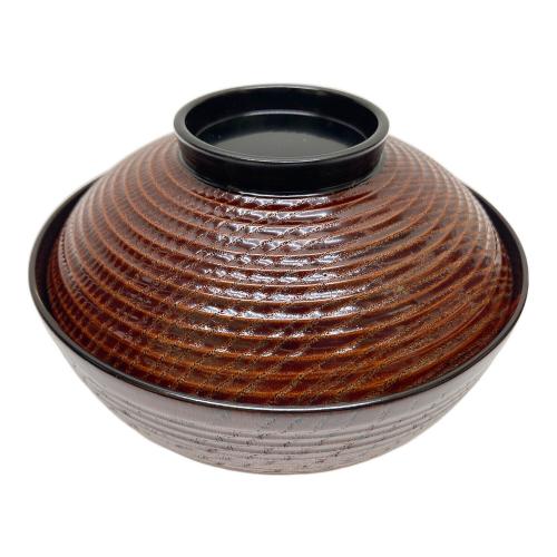 京塗 (キョウヌリ) 煮物椀揃 塗師 春仁 溜千筋鳴門蒔絵 5Pセット 未使用品