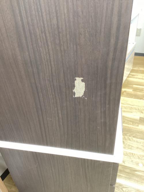 ニトリ レンジボード ブラウン 119 スライド2枚扉 3段引き出し