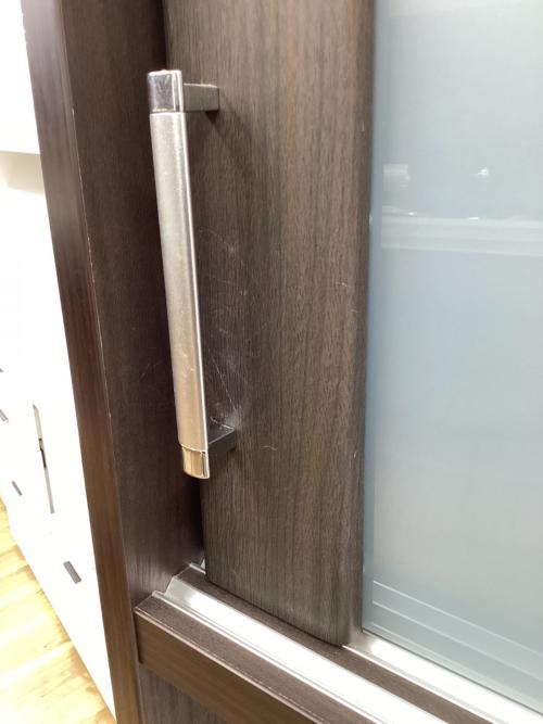 ニトリ レンジボード ブラウン 119 スライド2枚扉 3段引き出し