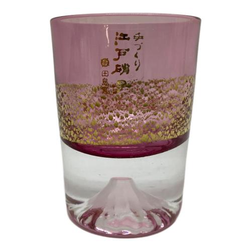 田島硝子（タジマガラス）江戸硝子 冷酒杯 金箔富士 2Pセット 未使用品