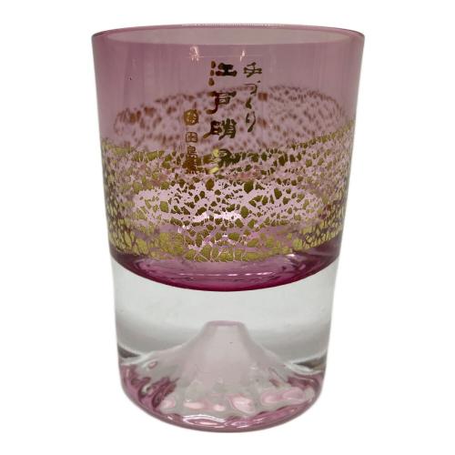 田島硝子（タジマガラス）江戸硝子 冷酒杯 金箔富士 2Pセット 未使用品