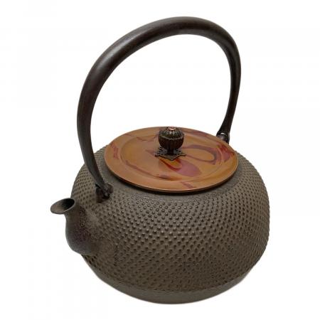 鉄瓶 銅蓋 梅花 長文堂 高さ23cm 鉄瓶 銅蓋 梅花 長文堂 高さ23cm