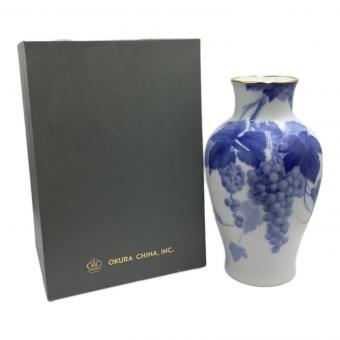 大倉陶園 (オオクラトウエン) 花瓶 ブルーローズ