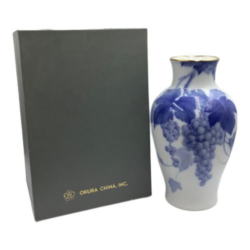 大倉陶園 (オオクラトウエン) 花瓶 ブルーローズ
