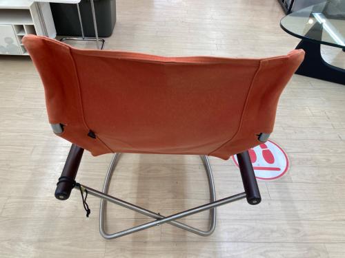 藤栄 (フジエイ) ロッキングチェアー レッド×ブラウン キャンバス×ウッド NYCHAIR F