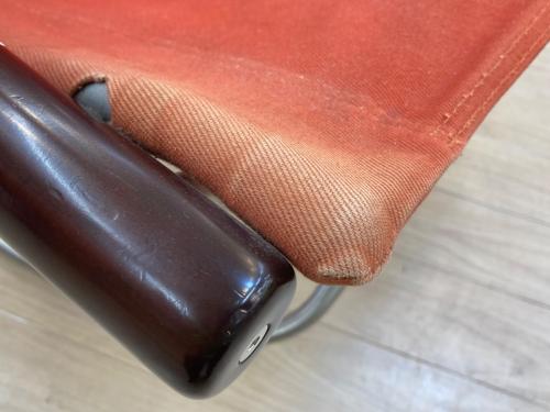 藤栄 (フジエイ) ロッキングチェアー レッド×ブラウン キャンバス×ウッド NYCHAIR F