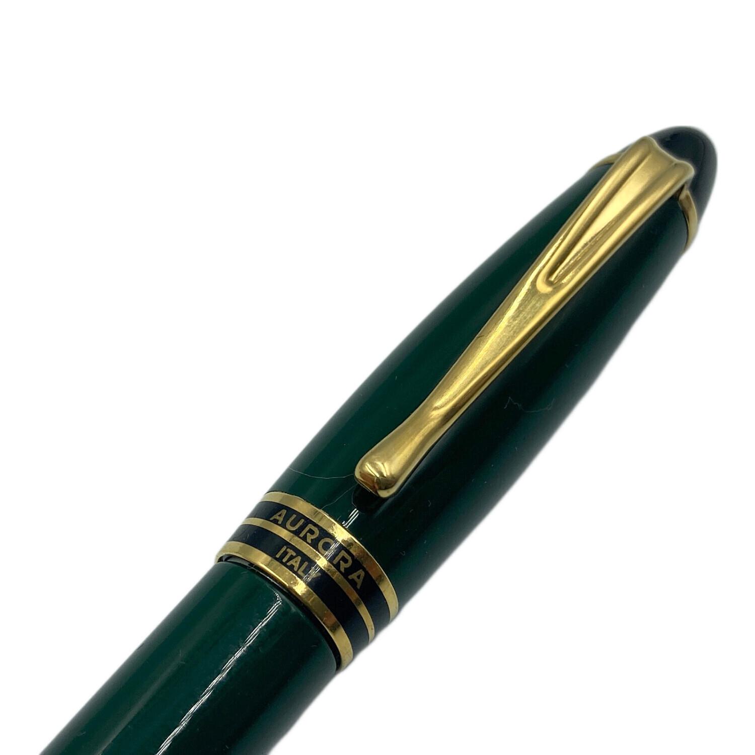 AURORA 緑色 万年筆 14K AURORA (オーロラ) 万年筆 グリーン ペン先F イプシロン
