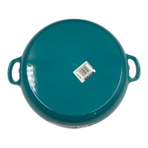 LE CREUSET (ルクルーゼ) 両手鍋 SIZE 30cm カリビアンブルー ビュッフェ・キャセロール USED品