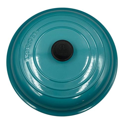 LE CREUSET (ルクルーゼ) 両手鍋 SIZE 30cm カリビアンブルー ビュッフェ・キャセロール USED品