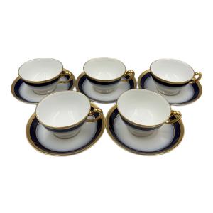 大倉陶園 (オオクラトウエン) カップ&ソーサー ※箱に企業名入り 瑠璃片葉金蝕 5客セット 未使用品
