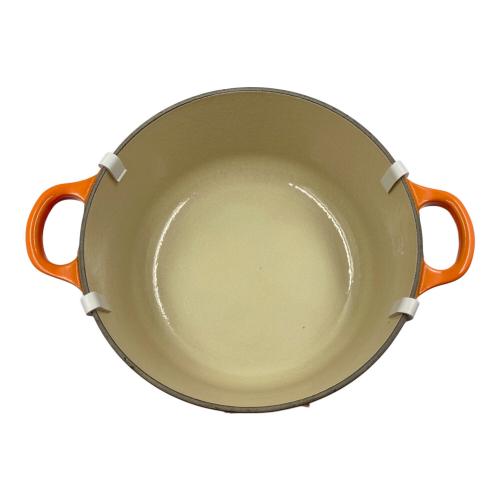 LE CREUSET (ルクルーゼ) 両手鍋 レシピブックセット 20cm オレンジ ココット・ロンド　USED品