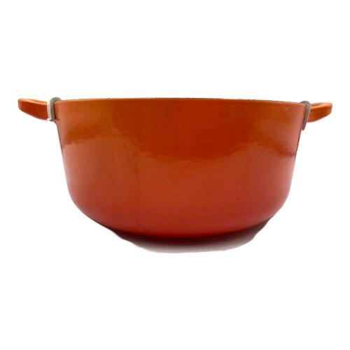 LE CREUSET (ルクルーゼ) 両手鍋 レシピブックセット 20cm オレンジ ココット・ロンド　USED品