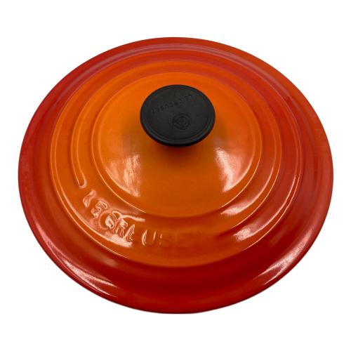 LE CREUSET (ルクルーゼ) 両手鍋 レシピブックセット 20cm オレンジ ココット・ロンド　USED品
