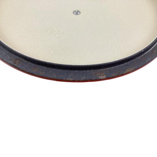 LE CREUSET (ルクルーゼ) 両手鍋 レシピブックセット 20cm オレンジ ココット・ロンド　USED品
