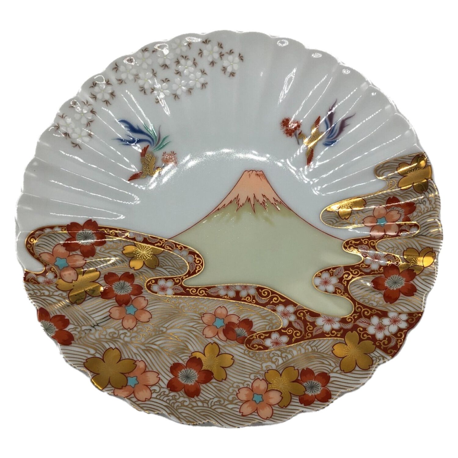 深川製磁 染錦鳳凰唐草紋 飾り皿 プレート - 陶芸