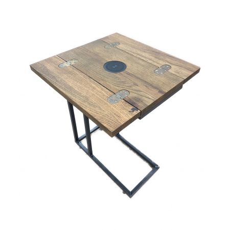 journal standard Furniture (ジャーナルスタンダードファニチャー) サイドテーブル ブラウン×ブラック PSF SIDE TABLE QI 木製・スチール