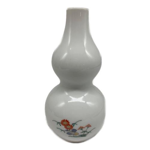 第十四代柿右衛門 秋草鶉文一輪挿し 箱付