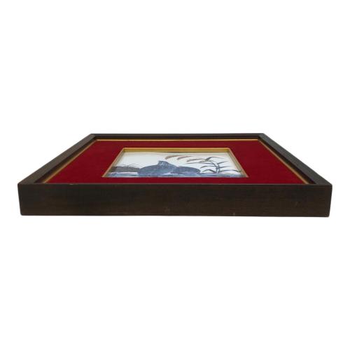 源右衛門窯 (ゲンエモンガマ) 陶額 粟と鶉（うずら）