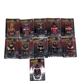 BEAR BRICK (ベアブリック) キャラクターグッズ MARVEL キーホルダー11体セット スパイダーマン Happyくじ