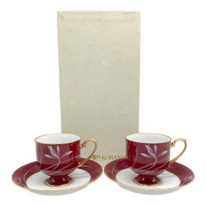 香蘭社 (コウランシャ) カップ＆ソーサー ベネチアンレッド VR1077-2HL 2Pセット