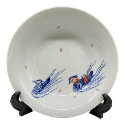 辻常陸（ツジヒタチ） 染錦鴛鴦文菓子鉢