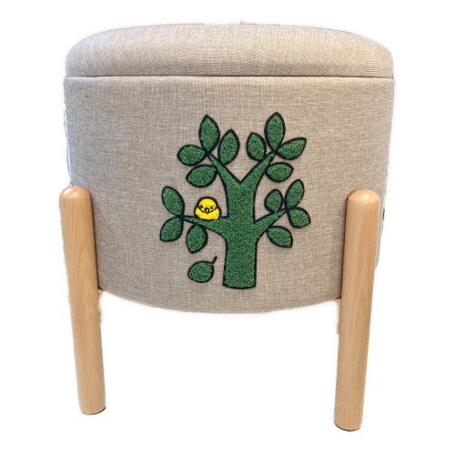studio clip (スタジオクリップ) さがら刺繍収納スツール ベージュ