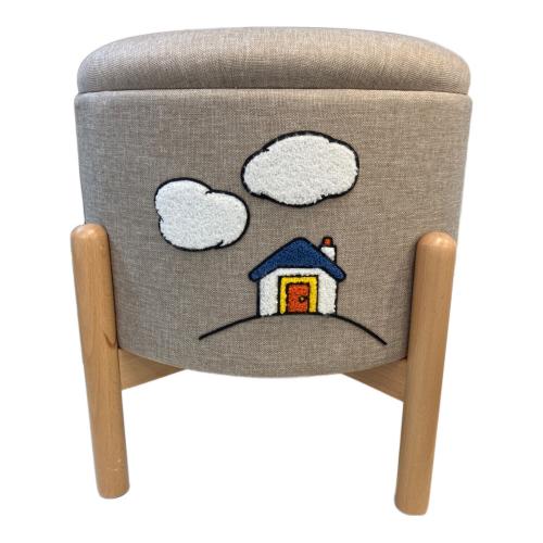 studio clip (スタジオクリップ) さがら刺繍収納スツール ベージュ