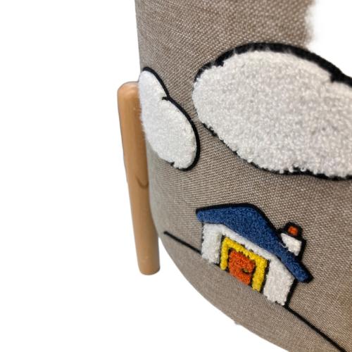 studio clip (スタジオクリップ) さがら刺繍収納スツール ベージュ