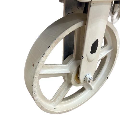 ローテーブル 車輪止め付 ブラウン×ホワイト