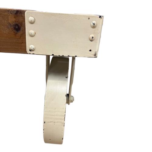 ローテーブル 車輪止め付 ブラウン×ホワイト