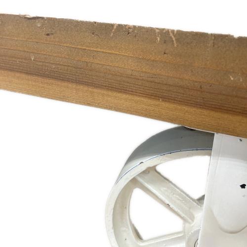 ローテーブル 車輪止め付 ブラウン×ホワイト