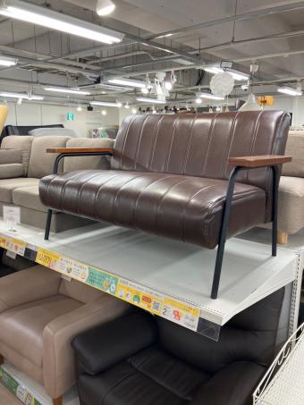 2人掛けソファー 134 ブラウン ステイン