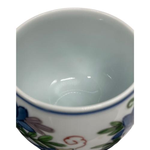 源右衛門窯 (ゲンエモンガマ) 湯呑み 染錦藤絵