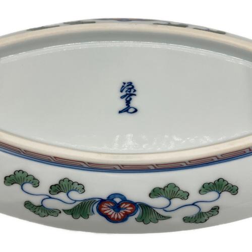 源右衛門窯 (ゲンエモンガマ) 古伊万里風山水見込舟形皿