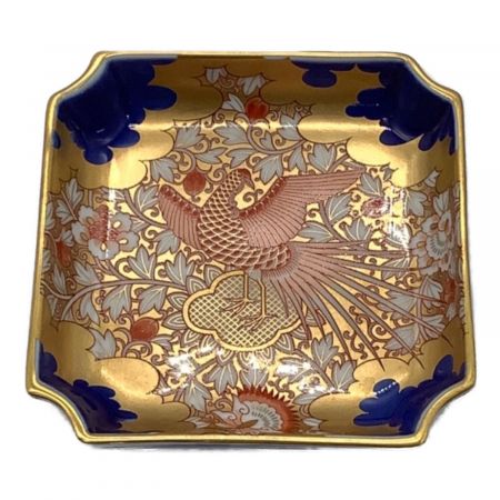 深川製磁 (フカガワセイジ) 飾り皿 金彩 染錦鳳凰唐草