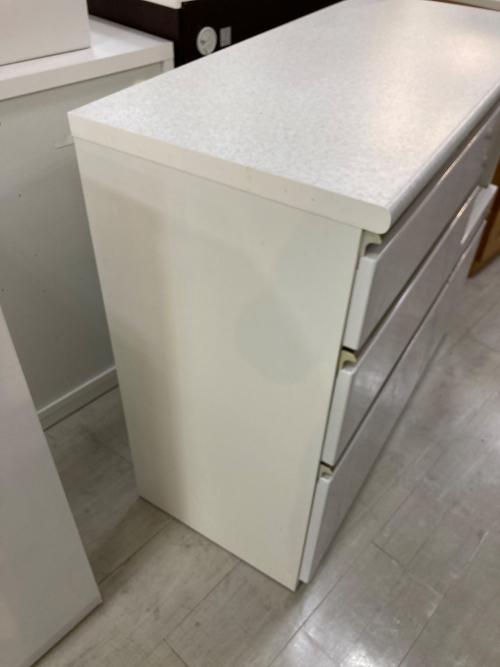 ニトリ キッチンカウンター ホワイト 314 スライド台 引出③ アルミナ2 100