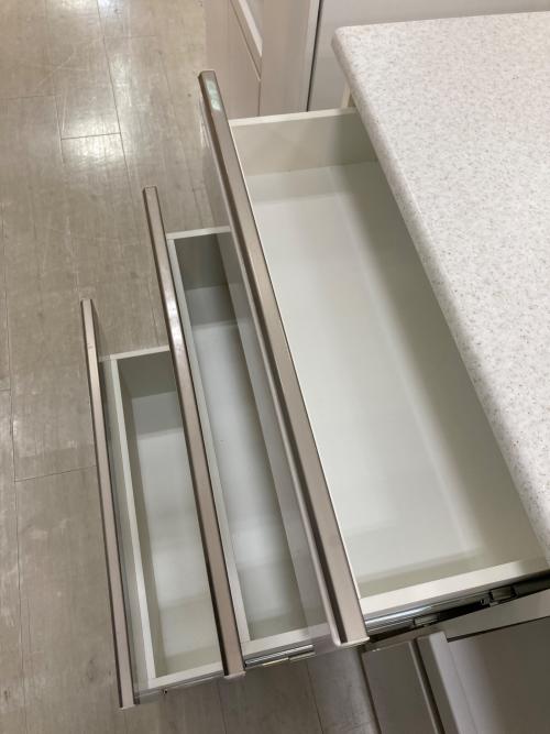 ニトリ キッチンカウンター ホワイト 314 スライド台 引出③ アルミナ2 100