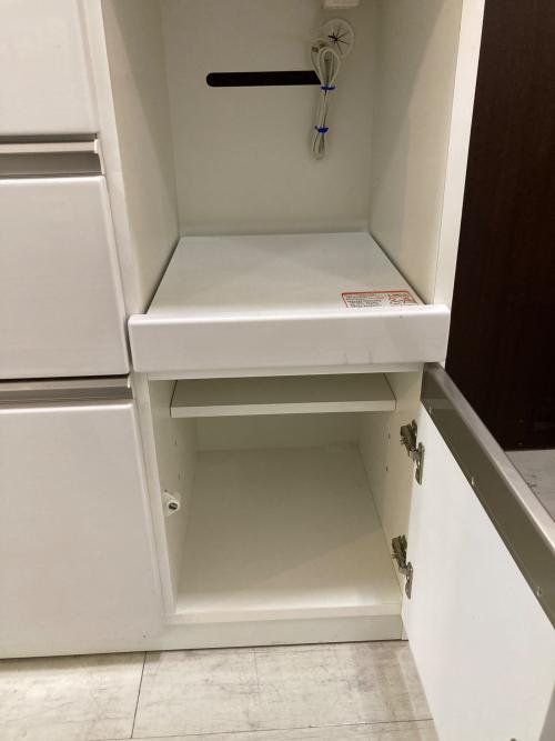 ニトリ キッチンカウンター ホワイト 314 スライド台 引出③ アルミナ2 100