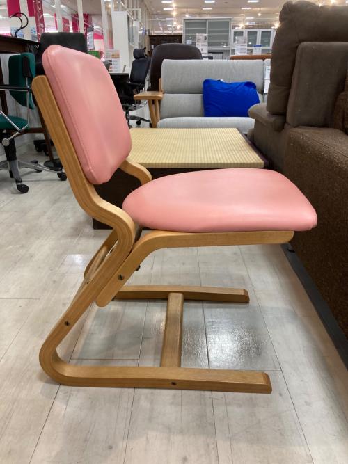 浜本工芸 (ハマモトコウゲイ) デスクチェア ピンク×ナチュラル 1人掛け