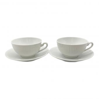 ROYAL COPENHAGEN (ロイヤル・コペンハーゲン) カップ&ソーサー ホワイトフルーテッド・プレイン 2Pセット